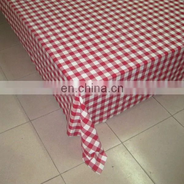 100% cotton red and white checked table cloth for Christmas/restaurant/wedding