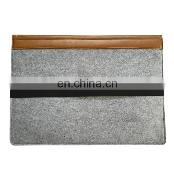 13" Envelope Felt Laptop Sleeve, Wool Felt Laptop Bag With Black Elastic Band photo-2