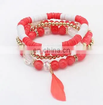 2017new Fashion Jewelry Bohemian Bracelet Beads Bracelet With Small Feathers photo-2