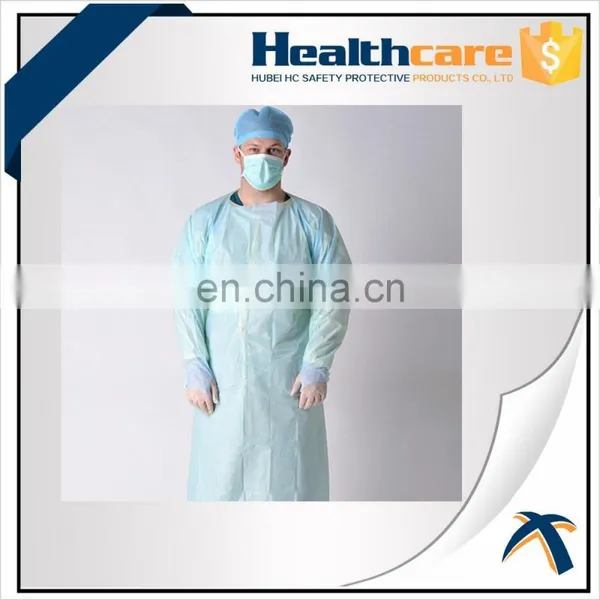 Disposable Cpe Plastic Gown Best Selling,pp/cpe/sms Surgical Drapes Gowns,Disposable CPE Gown With Thumb up photo-3