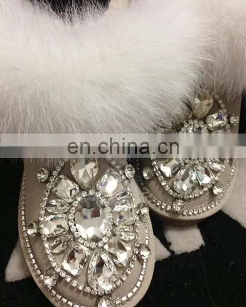 Aidocrystal Factory Price Handmade Shiny Rhinestone Boots New Design Women Best Warm Winter Boots Shoes photo-5