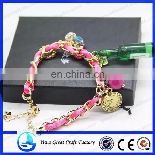 Nylon Rope Compound With Alloy Hand Chain Pendants Bracelet