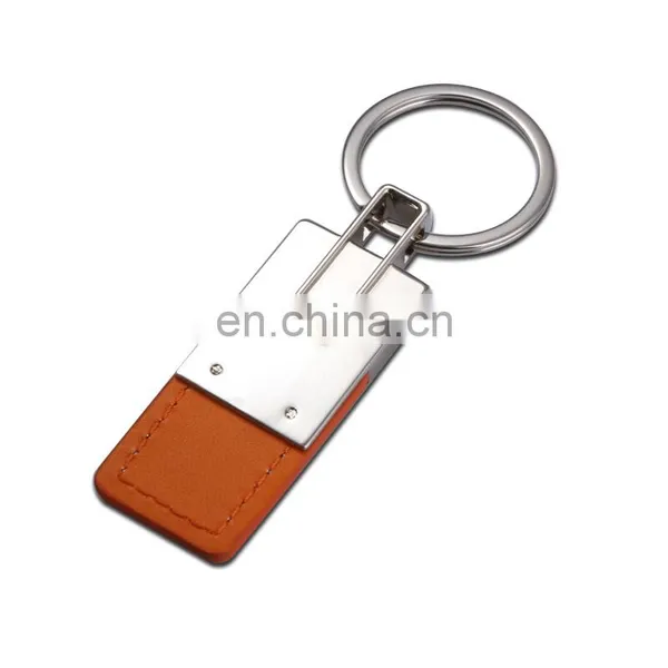 2017 Promotional Cheap Metal and Leather Keychain photo-3