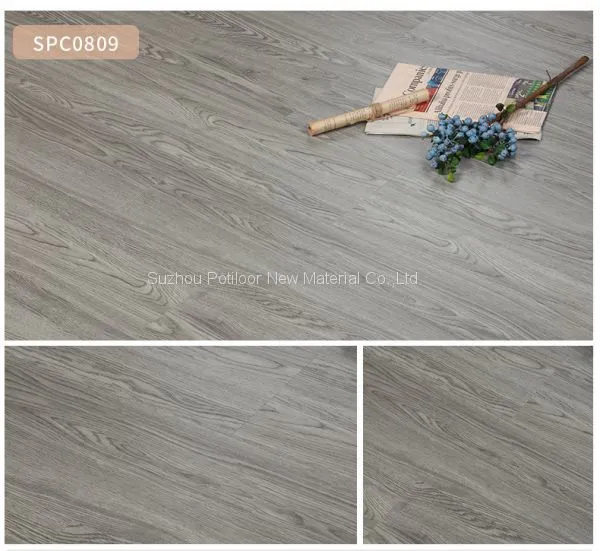 SPC Floor Plastic Flooring Sheet Tiles Slotted Click Lock 5.0mm Thickness 0.5mm Wear Layer