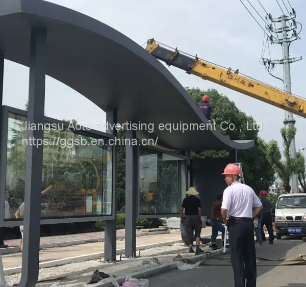 Convenient Shared Umbrella Bus Stop Sign Intelligent Bus Shelter Platform Light Box Manufacturer photo-3