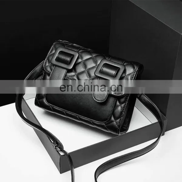 Fashion Korean Style Pu Leather Rhomb Oblique Crossbody Handbag Large Capacity Shoulder Bag Ladies photo-2
