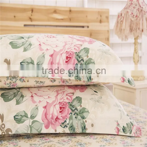 Modern Floral Printed Two Colors Bed Linen Sets 100% Cotton Flat Sheet Set All Size photo-4