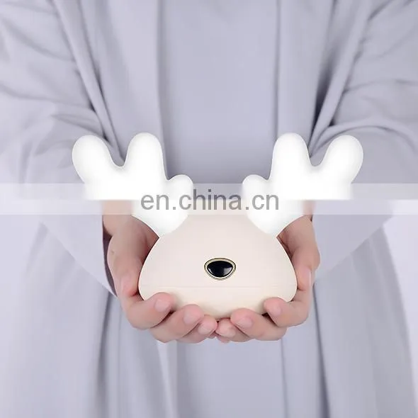 2021 Hot Selling Deer Sleep Lamp Portable Rechargable Battery Powered Led Smart Night Light Best Gift for Baby Bedroom