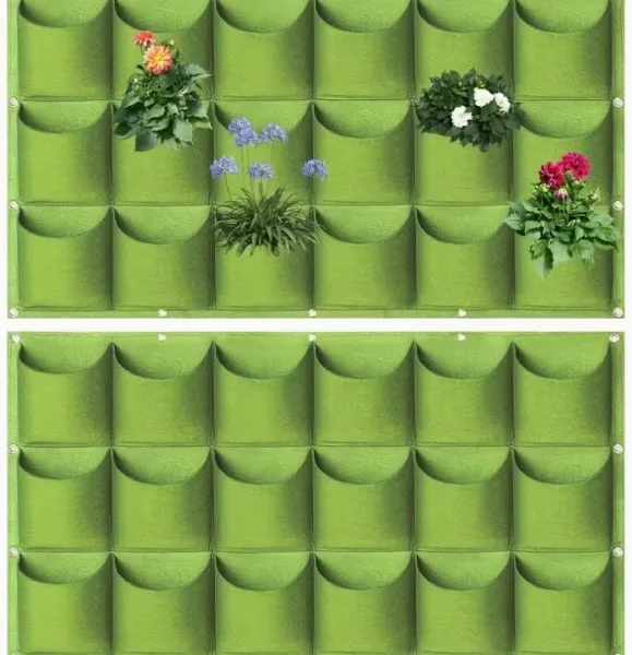 Multi-pocket Strawberry Grow Bags Hanging Vertical Flower Herb Planter Bags for Balcony Garden Decoration photo-3