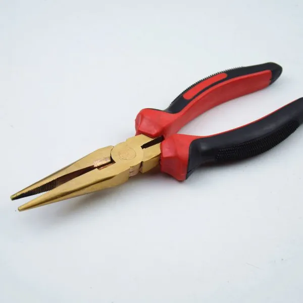 Non Sparking Long Nose Pliers 6-Inch With Insulated Handles 1.5mm Tip 100% Spark-Free Material photo-5
