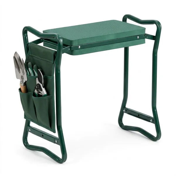 Lightweight Foldable Steel Frame EVA Cushion Portable Dual Purpose Kneeling Pad Stool With Side Pouch Garden Work Kneeler photo-4