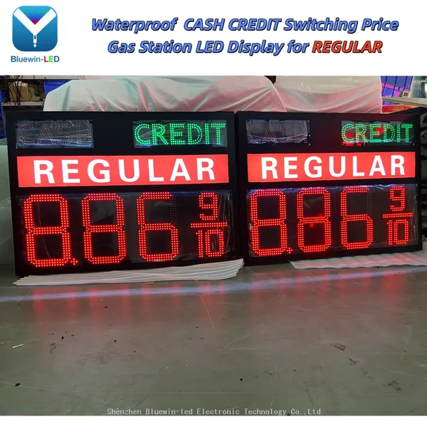 Outdoor Double Side Electronic LED Gas Station Digit Price Sign Regular Cash Credit Petrol Station Digital Display photo-4