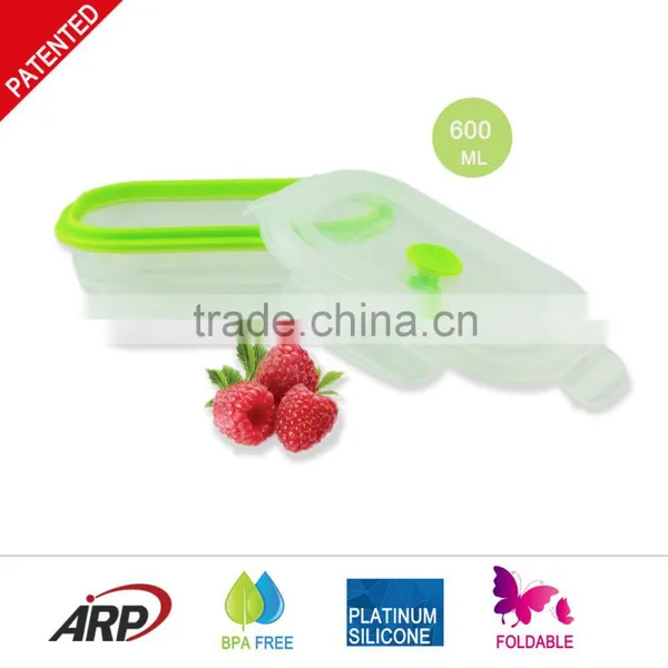 600ml Rectangular Silicone Food Bento Box photo-4