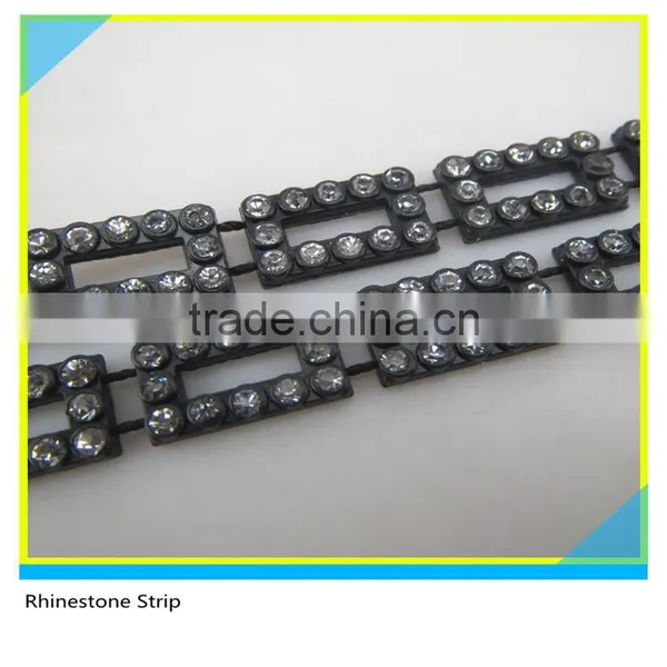 Diamante Plastic Strip Sew on Fancy Black Plastic Mix Crystal 10 Yards 1 Card photo-6