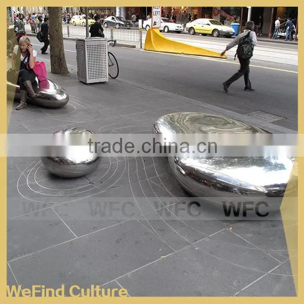 Public Park Lacquered Stainless Steel Art Seat photo-2
