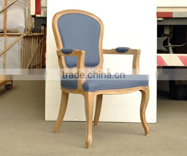RCH-1521 Vintage Upholstered Dining Chair Antique Oak Armchair photo-3