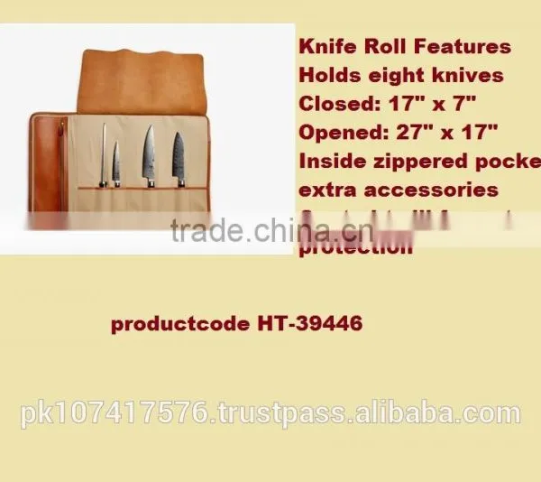 Reverted Espresso Chef Knife Roll Genuine Leather Heavy Duty photo-3