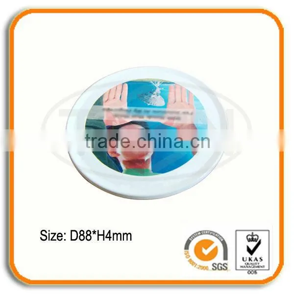Round Recycled Metal Coaster With Cork
