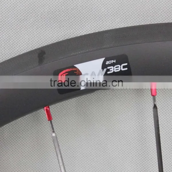 700C Road Bicycle Wheels Carbon Road Wheels Clincher 38mm With Straight Pull Spokes SAPIM and Carbon Hub POWERWAY R36 photo-3