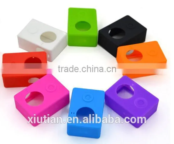 Silicone Protective Soft Rubber Housing Cover Case + Lens Cap for Xiaomi yi Action Camera Accessories Xiaoyi