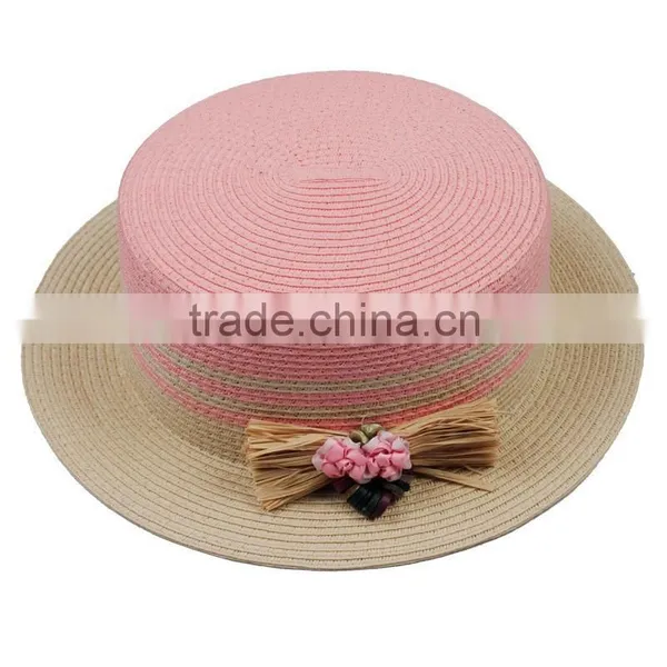 New Colorful Fashion Flat Beach Straw Hat photo-2