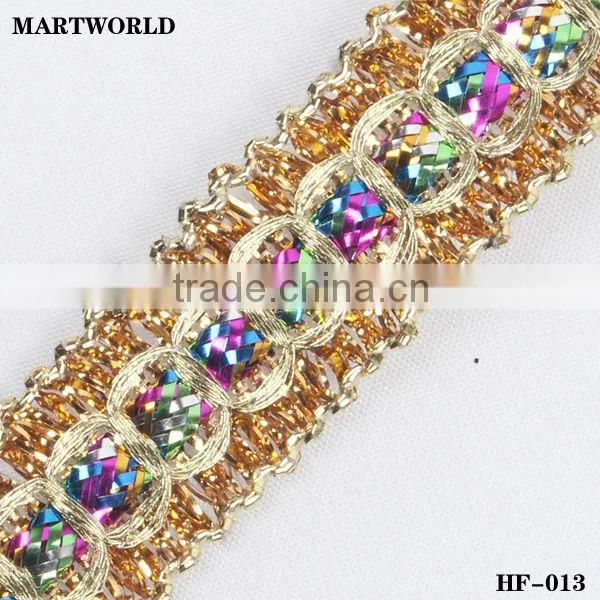Fashion Lace Embroidered Sequins French Lace Fabric(HF-013)