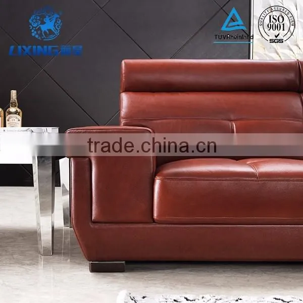 Living Room Corner Luxury European Style Leather Sofa Set photo-2