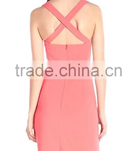 2016 New Fashion Design Halter Dress Women New Sexy Slit Nighty Design photo-3