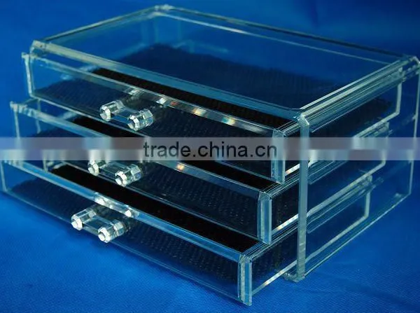Acrylic Cosmetic Box With Three Drawers