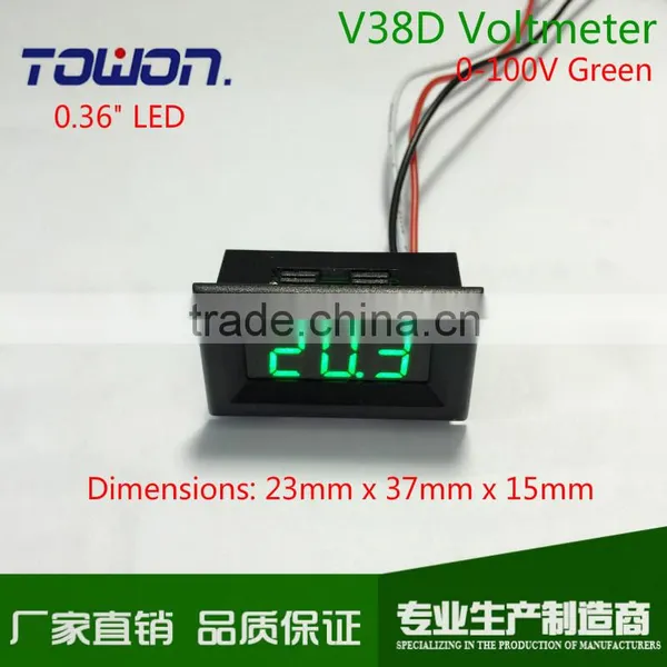 V38D 0.36" Mini Digital DC Voltmeter DC 0-100V Digital LED Voltmeter Red Green and Blue Available photo-4