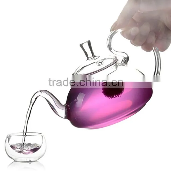Hot Selling Borosilicate Glass Teapot Glass Infuser Hand-made Glass Teaset 600ml Teapot 6pcs 50ml Tea Cups 1pc Candle Tea Warmer photo-2