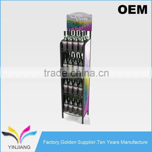 Foldable Design Flooring Metal Beverage Display Rack for Bottles Dispenser photo-2