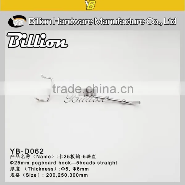 Customized Chrome Paint Pegboard Display Hooks With 5 Ball Waterfall for Pegboard photo-2