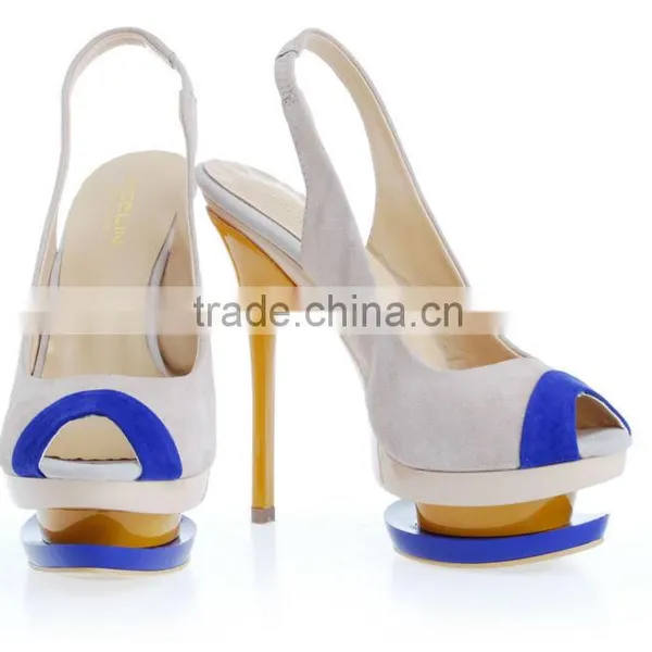 Hot Sell Elegant Mature Popular White Real Leather High Heel Sandals for Women photo-4