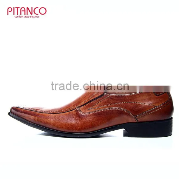 Gentlemen Brown Genuine Leather Mens Dress Shoes photo-2