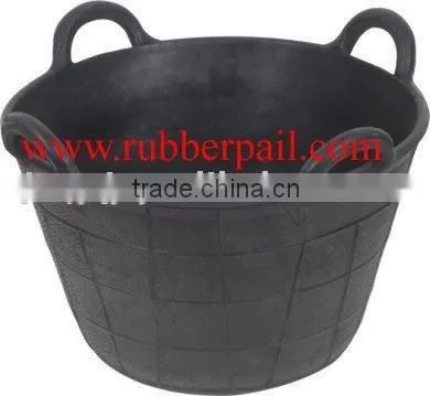 40L Recycled Rubber Buckets,construction Pails With 4 Handles,Rubber Basket