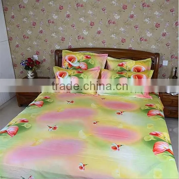 2015 Fashion Reactive Printed Flower 100% Natural Cotton 3d Bed Cover Set photo-3