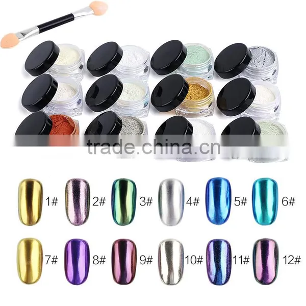 12 Colors Nail Mirror Effect Pigment Powder photo-2