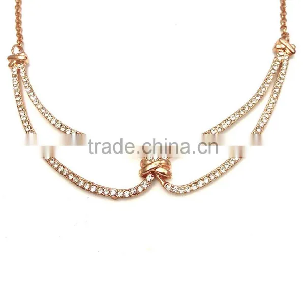 New Style Simple, Sleek, Elegant Girls Rose Gold Plated Necklace photo-2