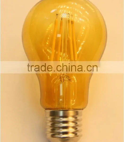 360 Degree A60 4W Dimmable Led Filament Bulb Amber photo-2