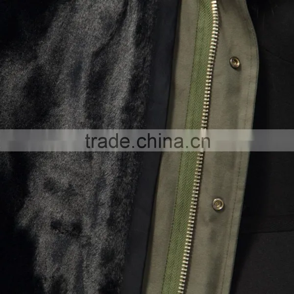 Fashionable Hot Sale Military Parka Jacket With Real Raccoon Fur Hood photo-6