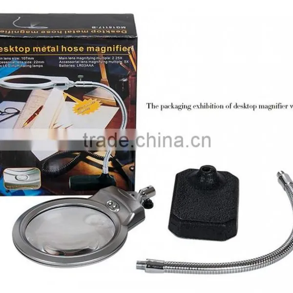 Metal Desktop Magnifying Glasses WITH 2 Led Lights photo-4