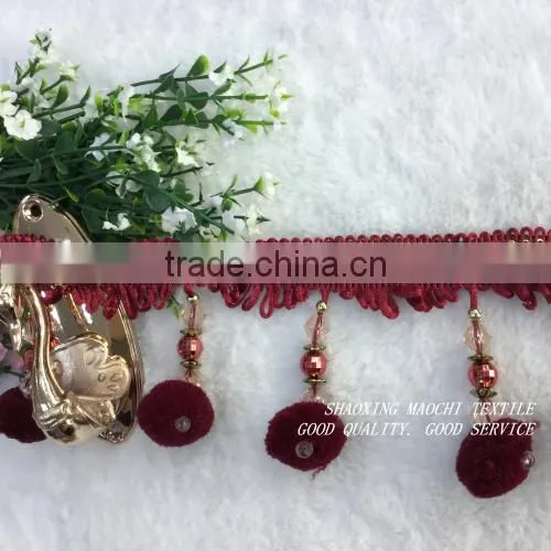 Wholesale Curtain Lace Soft Ball Tassel Fringes for Home Textile Accessory photo-5