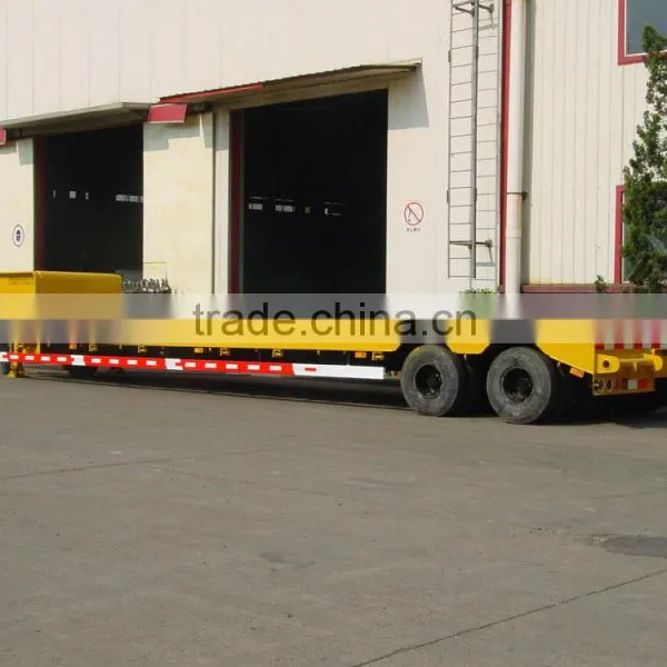 China Heavy Duty 100T Hydraulic Gooseneck 2 Lines 4 Axles Low Bed Semi Trailer photo-4