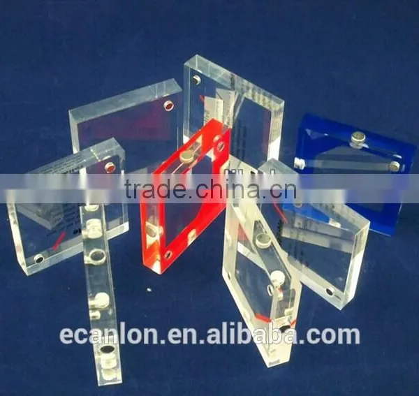 Transparent Magnet Perspex Cube,acrylic Block Sign Holderfor Picture photo-4