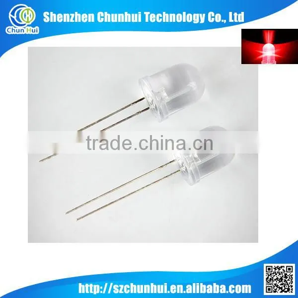 Round Head Water Lens Red Led 10MM