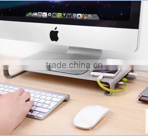 Aluminum Laptop Stand Holder for Apple Macbook Notebook Computer Stand Aluminum Monitor Stand With USB3.0 HUB photo-2
