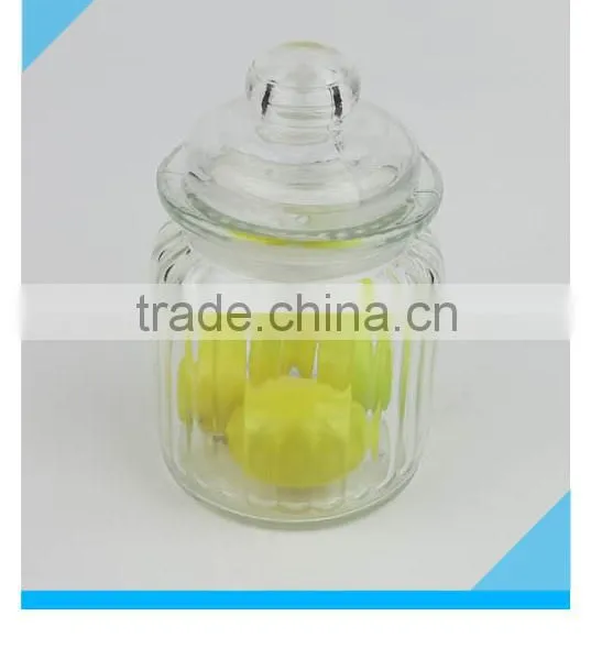 300ml Fancy Round Glass Candy Jar With Glass Lid photo-3