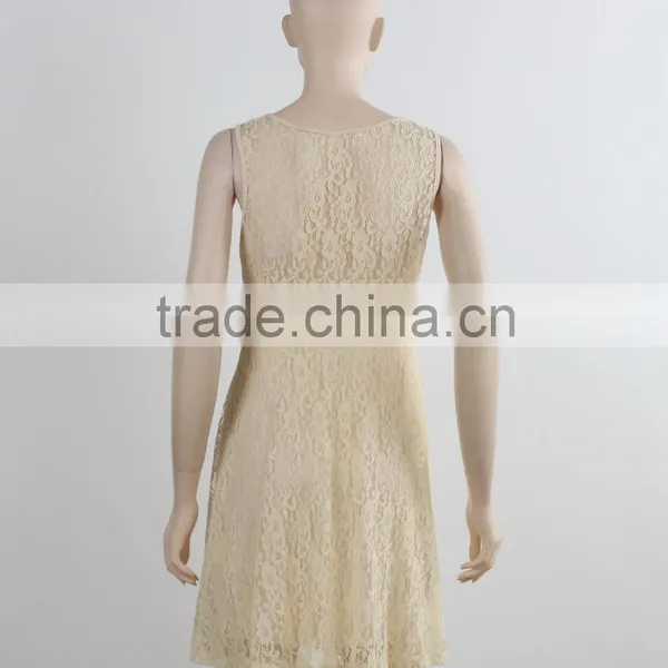 F5S12062 Plain Women Lace Dress Fashion Design photo-3