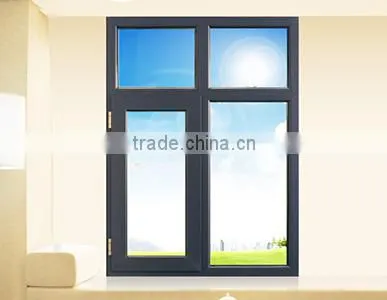 Aluminum Alloy Powder Coated Bronze Frame Opening Glass Window for House